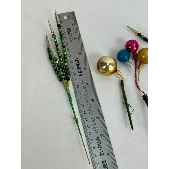 Mercury Glass Multi Color Christmas Bead Spikes Stems Picks Christmas Floral Pic - Picture 2 of 5